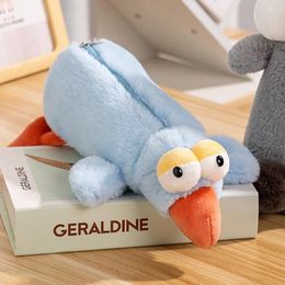 Creative Cartoon Hummingbird Animal Modelling Plush Pencil Bag Large Capacity School Supplies Storage Student Stationery