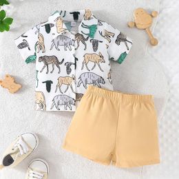 Clothing Sets Toddler Baby Boy Summer Outfits Short Sleeve Button Down Print Shirt With Shorts 2PCS Hawaiian Clothes