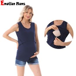 Maternity Nursing Vest Breastfeeding Tank Top Pregnancy T-shirt Lactation Sling Camisole Feeding Underwear 240524