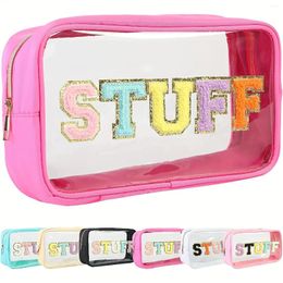Cosmetic Bags Letter Patches Bag Transparent Women Make Up Case Waterproof Nylon Makeup Pouch Toiletry Beauty Organiser For Travel