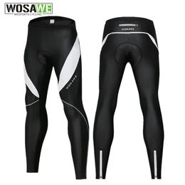 WOSAWE Gel Padded Mens Cycling Pants Windproof Mountain Bike Trousers Reflective Bicycle Tights MTB Pants Downhill Bottom Wear 240516