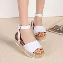 Toes Open Sandals Anti-slip Ankle Women Strap Breathable Beach Female Slipper Casual Soft Sole Platform Loafers Shoes for Su 1a4