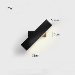 Indoor 7W LED Ceiling Wall Light Modern Style Rotatable Sconce Home Hotel Bedroom Bedside Living Room Reading Wall Lamp