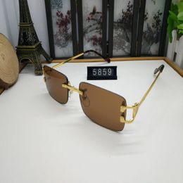 fashion oversized rimless sunglasses for mens and women unique style clear lens sunglasses metal frame buffalo horn glasses lunettes 273U