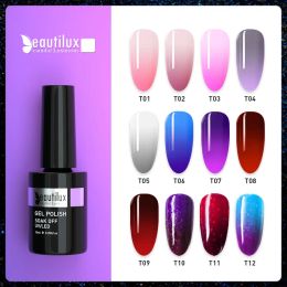 Beautilux Thermo Nail Gel Polish 열 온도 색상 변경 기분 분위기 젤 욕장 UV LED 영구 못 래커 10ml