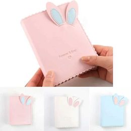 Albums Books Mini Album 3-inch 64 Pocket Cute Rabbit Ears PP Picture Card Sticker Shell Insertion Storage Home Decoration Q240523