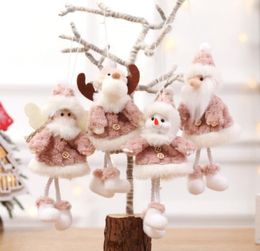 4 Styles Christmas Tree Decoration Pendant Santa Clause Snowman Elk Reindeer Hanging plush Doll ornaments Xmas Home Decor XD221843023074