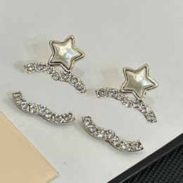 Fashion Stud Pearl Earrings Luxury Designer Studs Diamond Earring Brand Letter Jewellery Copper 18K Gold Plated Men Womens Valentine Wedding Gifts Wholesale