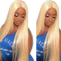 613# Blonde Straight Body Wave Front Lace Wigs Really Human Hair Wigs For Women Pre Plucked With Baby Hair Wholesale