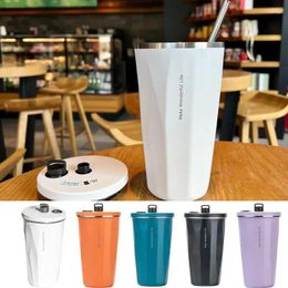 Water Bottles Stainless Steel Vacuum Insulated Coffee Cup Leak Proof Tea Cold Drink Bottle Heat Insulation Large Mouth Design