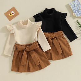Clothing Sets Baby Girls Clothes Set Autumn Long Sleeve Turtleneck Tops With Corduroy Skirt Kids Toddler Girl