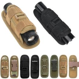 Tactical Molle Flashlight Pouch Holster 360 Degree Rotatable Belt Clip Torch Cover Case Holder Military Hunting Accessories