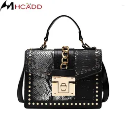 Shoulder Bags Fashion Snake Pattern PU Leather Crossbody Bag For Women 2024 Designer Messenger Lady Chain Travel Small Handbag