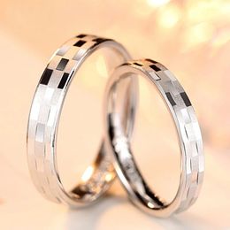 Romantic 100% Pure 925 Sterling Silver Rings For Women Men Wedding Fine Jewellery Couple Rings For Lover Valentines Gift 240524