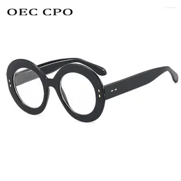 Sunglasses Frames OEC CPO Vintage 2024 Round Glasses Women Fashion Acetate Frame Optical Myopia Eyewear Female Clear Lens Eyeglass
