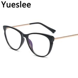 Sunglasses 49769 Plastic Titanium Anti Blue Light Retro Cat Eye Glasses Frame Men Women Optical Fashion Computer Eyeglasses 327g