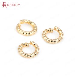 5MM 6MM 8MM 10MM 12MM 18K Gold Color Brass Twisted Wire Jump Rings Split Rings Jewelry Making Supplies Diy Findings Accessories