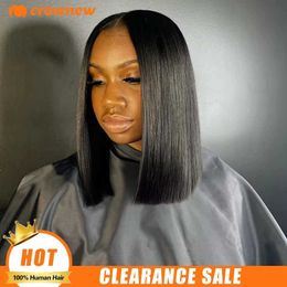 Synthetic Wigs Bob wig human hair lace front wig human hair glueless wig human hair Hd transparent 13X4 straight lace front Bob wig Q240523