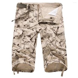 Men's Shorts Men Retro Style Cropped Pants Stylish Summer Plus Size Loose Fit Multi Pockets Button-zipper For Vacation