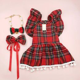 Dog Apparel Christmas Clothes Summer Pet Dress Cat Skirt Xmas Costume Yorkie Pomeranian Poodle Bichon Frise Puppy Clothing Dresses