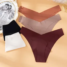 Women's Panties 2 Pcs/Lot Seamless Briefs Female Underpants Ultra-thin Underwear V-shaped Waist Design Sexy Lingerie