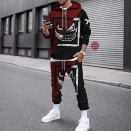 Men's Tracksuits 3d Printed Mens Tracksuit Set - Casual Hoodies and Sweatpants Sportswear for Autumn Winterg8qn