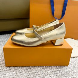 Designer -Kleiderschuhe Mary Jane Schuhe Ballettschuhe klobige Heels hochwertige Frauenschuhe