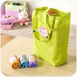 Shopping Bags Wholesale 500 Pcs/lot Cartoon Folding Portable Bag Nylon Environmental Protection Waterproof Large Supermarket Tote