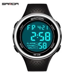 Sanda 375 Men's Watches Led Digital Clock Luxury Electronic Watch Diving Swimming Sport Wristwatches Relogio Masculino 273P