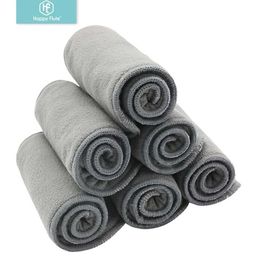 Happy Flute High Quality Baby Nappies Bamboo Charcoal Liner nappy diaper Insert For Baby Cloth Diaper Nappy Washable 4 Layers 240523