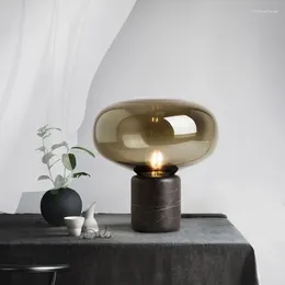 Table Lamps Post Modern LED Marble Lamp Mushroom Glass Bedside Nordic Simple Designer Bedroom Living Room Creative Study Small