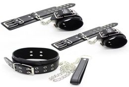 Bondage Slave Sex Products PU Leather Dog Collar Hand Wrist Ankle Cuffs Restraints Fetish Adult Games Couples Toys For Women Men G9406937