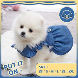 Dog Apparel Fashion Clothes Embroidered Letters Adorable Summer Princess Skirt Dogs Clothing Kawaii Stylish Puppy Spring Dress