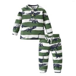 Clothing Sets Toddler Baby Boy Knitted Ribbed Clothes Set Long Sleeves V Neck Top And Drawstring Waist Pants 2PCS Spring Autumn Outfit