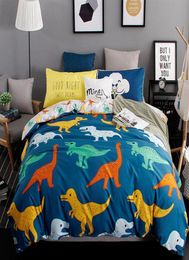 Home Textile Polar Bear Animal Printed Kids Bedding Set Children039s Bed Linen 4pcs set Dinosaur Bed Sheet Duvet Cover Set219R6986956