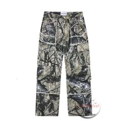 Mens Pants MADE EXTREME Y2K Luxury Designer Jungle Camo Leaf Pants Loose Straight Pants Streetwear Men Cargo Pants Men Vintage Baggy Pants L-4XL 403