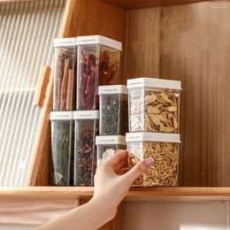 Storage Bottles Plastic Spices Box Transparent Moisture-Proof Cabinet Drawers Organiser With Lid Sealed Seasoning Jar Desktop