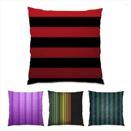 Pillow Ornamental Living Room Artistic Cover Ultra Soft Velvet Decorative Stripe Colorful 45x45 S Covers E0107