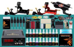 Full Professional Tattoo Kit 3 Tattoo Rotary Machines Gun 20 Colours Inks LCD Power Supply Body Art Makeup Permanent Set3836332