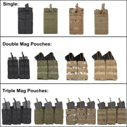 Tactical Single / Double / Triple Molle Magazine Pouch AK AR M4 AR15 Rifle Hunting Shooting Mag Pouches CS Vest Accessories Bag