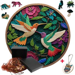 Puzzles Superb Wooden Hummingbird Jigsaw Puzzles Brightly Coloured Interactive Games For Adults Interesting Wood Board Set Children Toya Y240524