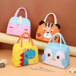 Cute Lunch Bag Cartoon Bento Box Small Thermal Insulated Pouch For Kids Child School Snacks Container Tote Handbag 240523