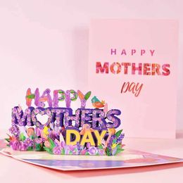 Gift Cards Greeting Cards New 3D pop-up flower cards for Mothers Day cards gifts flower bouquets greeting cards flowers Happy WX5.22254