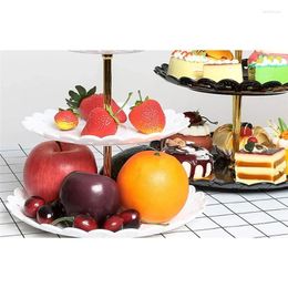 Plates Three-layer Cake Stand Wedding Party Dessert Table Candy Fruit Plate Home Decoration Trays