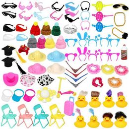 Baby Bath Toys Cute rubber duck accessory decoration mini sunglasses necklace scarf headphone crown hat car dashboard decoration bathtub toyS2452422