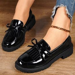 Casual Shoes Women's Summer Classic Solid Color Flat Non-Slip Comfortable Loafers PU Leather Outdoor Shallow Slip-On