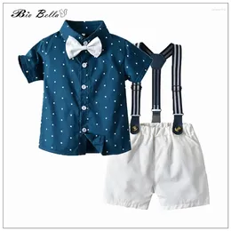 Clothing Sets Summer Baby Boy Clothes Formal Handsome Gentlemen Birthday 1-5T Child 2024 Set TShirt Pants Suit