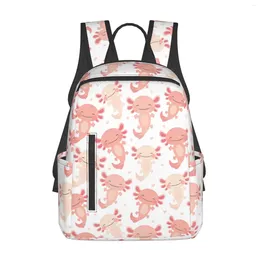 Backpack Axolotl Cute Bookbag Laptop Shoulder Bag Travel Work Multipurpose Daypack For Men Women Outdoor Sports Bags Luggage