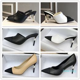 2024 Heels beige black white evening wedding party dress shoe