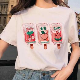 Women's T Shirts T-shirt Cute Gothic Tops Vintage Strawberry Milk Tshirt Women Summer Clothes Shirt Grunge Aesthetic Streetwear Drop